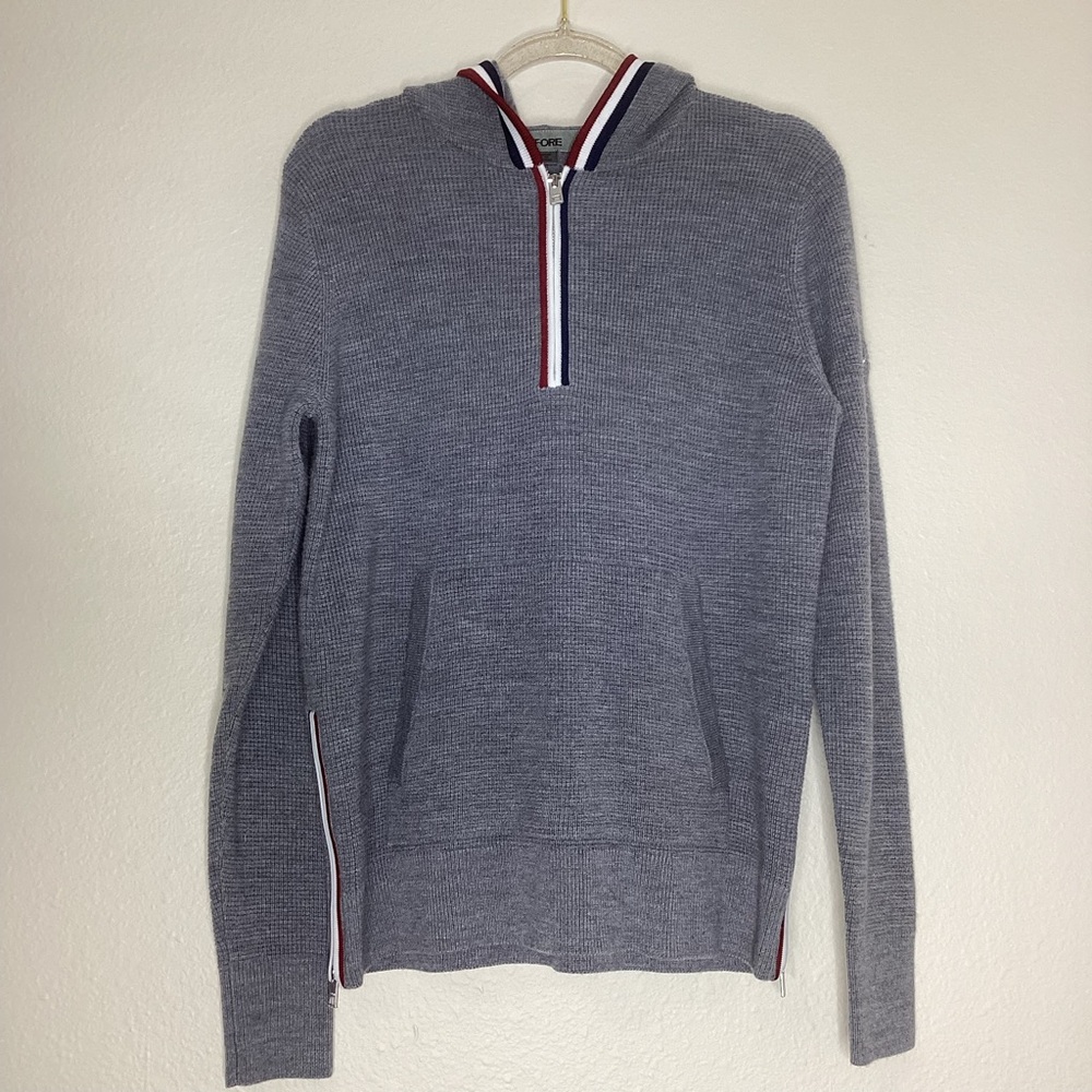 G/Fore Women’s Wool Golf Sweater Hooded Quarter Zip XS